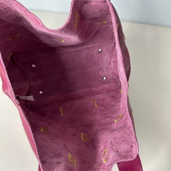 Nur Donatella Lucchi Pink Leather Tote Bag Embroidered Alphabet Letters - Picture 6 of 13